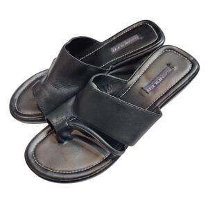 Vintage Y2K Sandler of Boston Women's size 7.5 Black Slide Sandals Square Heel